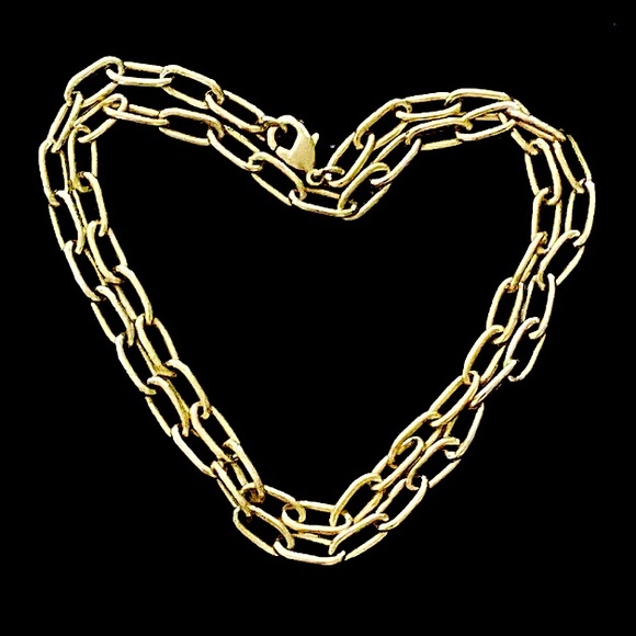 🍀Lucky Brand🍀 Yellow Gold Elliptical Paperclip Necklace Or Dbl Wrap Bracelet - Picture 2 of 16